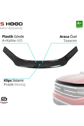 S-dizayn Honda Civic Abs Plastik Kaput Rüzgarlığı 2000-2006 A+kalite