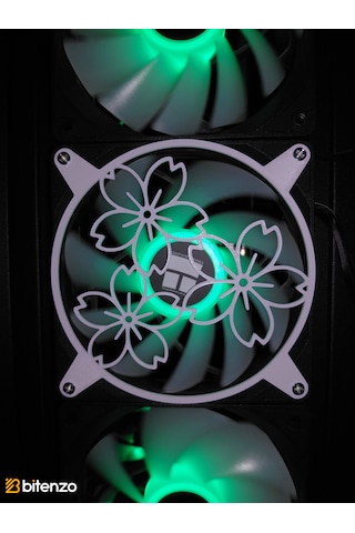 Çiçek Motifli V2 120x120 Mm Oyun Pc Aksesuarı, Masaüstü Bilgisayar Fan Kapağı Beyaz