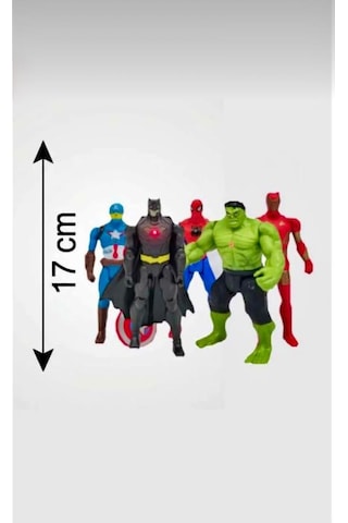 Avengers 6'lı Işıklı Kahramanlar Batman Hulk Venom Kaptan Amerika Örümcek Adam Demir Adam Figür Seti