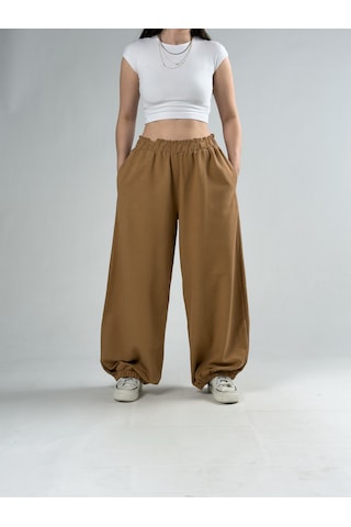 Cocopelli Kahverengi Kadın Oversize Pantolon Coc3175