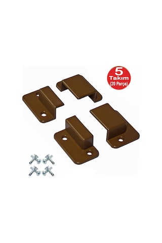 Kahve Pimapen Pencere Sineklik Montaj Aparatı Köşe Bağlama Pabucu 5 Set 10x20 Profil İçin