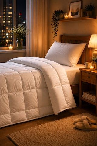 HİG HOME LuxeSleep Tek Kişilik Microfiber Yorgan – Sıcacık Ultra Yumuşak Kuş Tüyü Hissi
