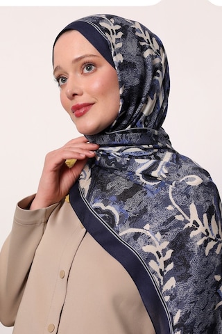 Luvensara Desenli Şal Lacivert Çok Renkli