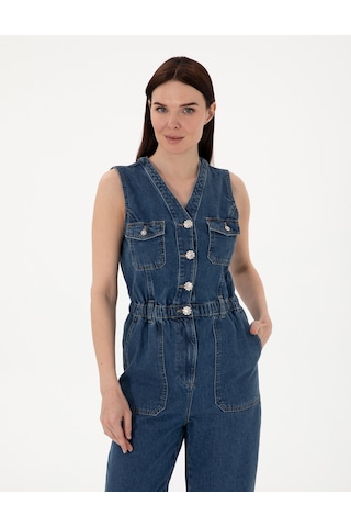 Pierre Cardin Kadın Buz Mavisi Tulum Jean 50308961-vr095 Buz Mavisi
