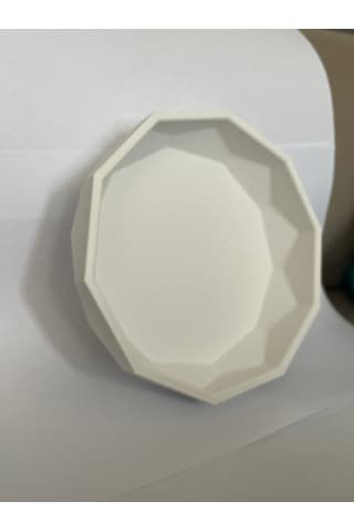 Beyaz Köşeli Kase - Dekoratif Kase 15 Cm 3d Baskıdır- Sağlamdır