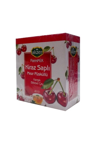 Akzer Formmix Kiraz Saplı Mısır Püsküllü Karışık Bitkisel Süzen Poşet Çay 60 x 1.5 G