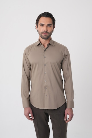 Bisse Regular Fit Klasik Yaka Cepsiz Açık Kahve Erkek Gömlek Gmkls4kc242059 10 Kahverengi