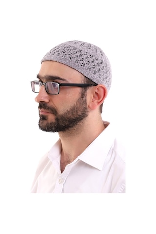 Kışlık Kadife Takke - Gri (554322604)