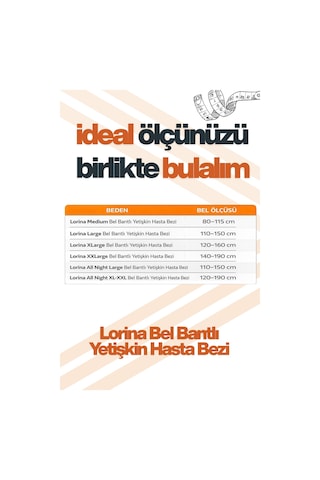 Lorina Aktif Karbon & Gümüş İyon Destekli Bel Bantlı Hasta Bezi Large 24 Lü Bariyer Kremi Hediyeli L