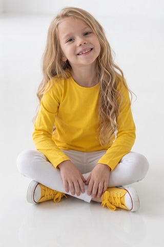 Kiagu Sarı Basic Tsort - Terletmeyen Esnek Kumaş Pamuklu Mevsimlik Sarı Kız Çocuk T-shirt Sarı