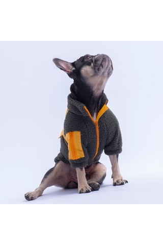 Bergen Outdoor Ceket Kedi Köpek Ceketi Kalın Fermuarlı Kedi Köpek Kıyafeti Kedi Köpek Elbisesi Haki