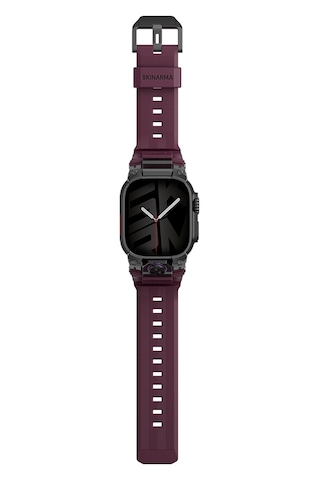 Apple Watch Uyumlu Ultra 49mm Skinarma Talon Serisi Suya Dayanıklı Silikon Kordon Bordo