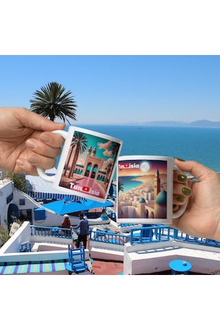 Tunus Kupa Bardak 2 Adet Seyahat Hatıra Tunisia Mug