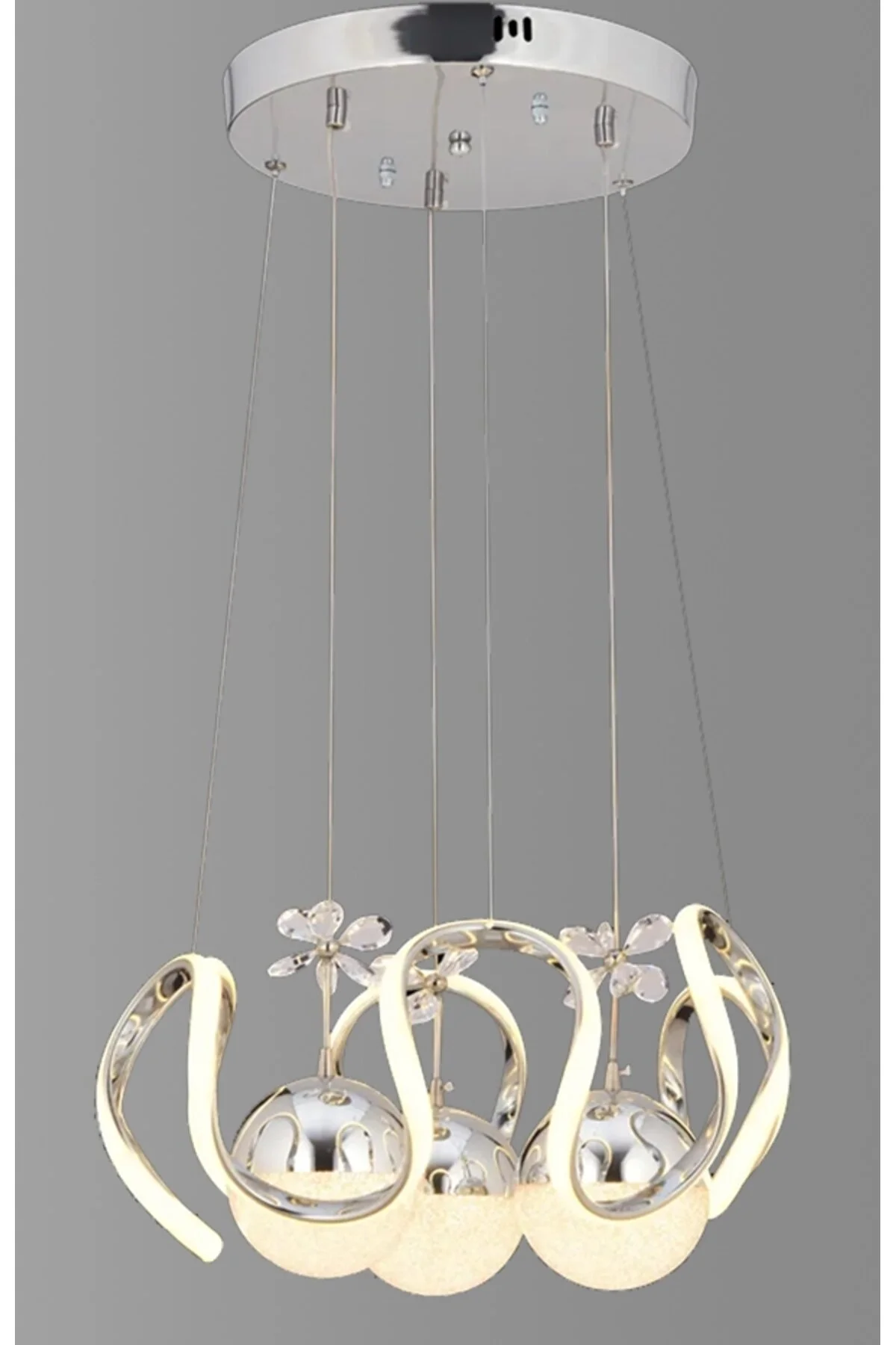 Dila Ledli 3 Toplu 3 Renk Salon Oturma Yatak Mutfak Odası Avizesi Altın - Gold