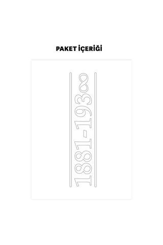 Beyaz Atatürk -4 Araç Sticker 21x29 Cm, Oto Sticker, Araba Sticker