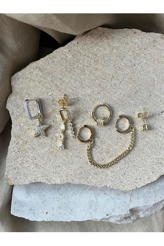 Ysx Jewelry Altılı Küpe Seti Çok Renkli