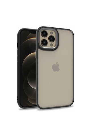 Apple Uyumlu iPhone 12 Pro Max Uyumlu Zore Flora Kılıf-siyah Siyah -