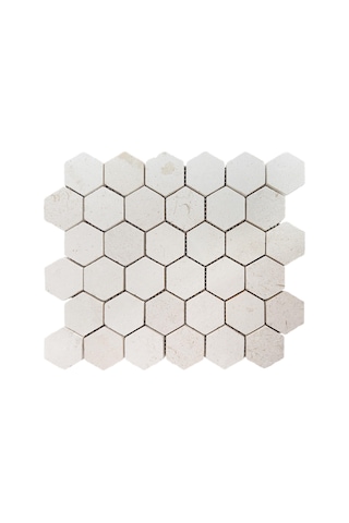 Tuqco Doğal Taş 2 Altıgen Myra Honlu Mermer Mozaik