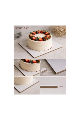 Mdf - 35x35 Cm Beyaz Lam Mdf Plaka 3mm - 5 Adet - Beyaz Pasta Altlığı