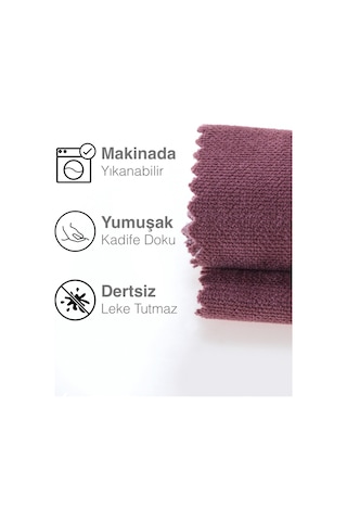 Kadife Dokulu Gül Kurusu Rengi Daily Series Runner 40 X 140 Gül Kurusu