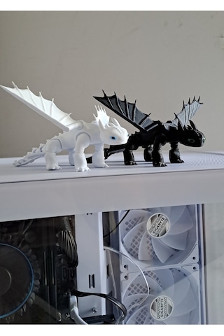Ejderhanı Nasıl Egitirsin Çiftli Gecenin Öfkesi & Dişsiz Siyah Ejderha 16 Cm