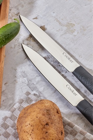 Cooker Lüx Model Paslanmaz Çelik Doğrama Bıçağı Siyah Ckr3325 1 Adet Çelik