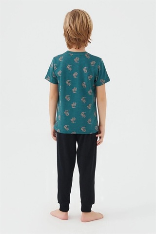 Armetti Erkek Çocuk Palmiye Ağaçlı Pijama Takım-12638 Yeşil