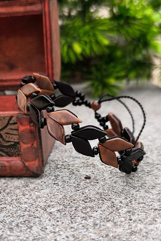 Kuka Bileklik Bileğe Göre Ayarlanabilir Başak Model Unisex Bileklik Bt003 Kahverengi