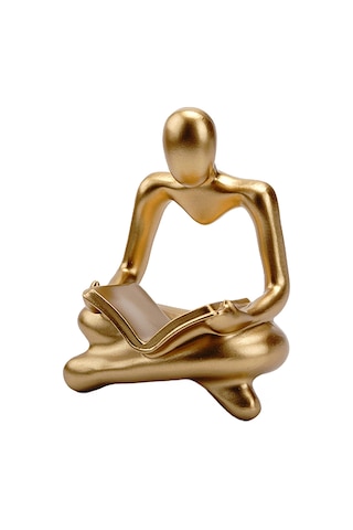 Kosona Ev Dekoru Kütüphane Salonu Odalar İçin Modern Abstract Okuyucu Figürü - Siyah轻奢 Sanatsal Heykel