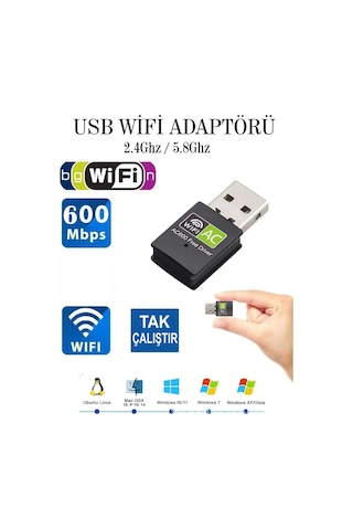 Maxgo 3123 Usb Wifi Adaptörü 600mbps Usb Kablosuz Alıcı Dongle Ağ Kartı Masaüstü Güçlendirici Tak Çalıştır