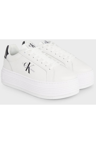 Calvin Klein Kadın Ayakkabı Yw0yw01431 01w Beyaz-siyah Beyaz - Siyah