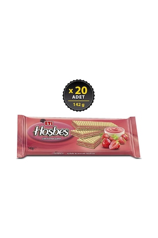 Eti Hoşbeş Çilek Kremalı Gofret 20 x 142 G