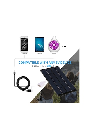 Tenfowee 5v 2w Taşınabilir Güneş Enerji Şarj Paneli - Cep Telefonu, Powerbank Hızlı Ve Sabit Şarj - Monokristal Silisyum - Dış Etkinlikler İçin
