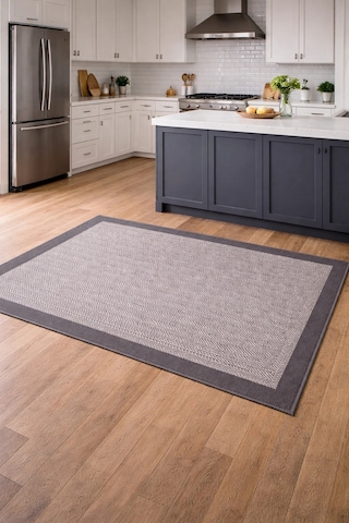 Mess Modern Dekoratif Yumuşak Dokulu Sisal Halı 3939 Antrasit Siyah Çok Renkli