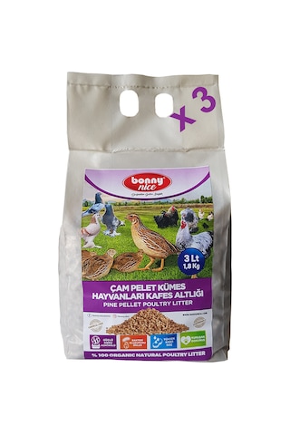 Bonny Nice Organik Kümes Hayvanları Kafes Altlığı 1.8KG 3 L x 3