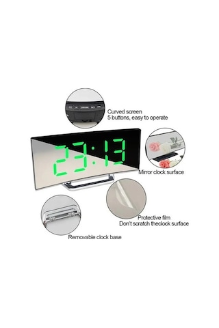 Trendooze Yaratıcı Tb Saat Led Kavisli İle Ekran Ekran Dijital Büyük Ayna Zm