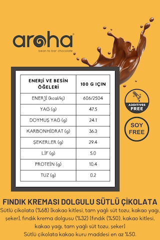 Fındık Kreması Dolgulu Sütlü Çikolata - 38 G X 4 Adet