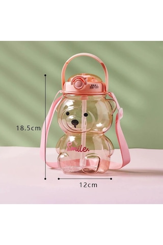 1200 Ml Smile Minnoş Desenli Ayıcık Model Su Matarası Yavrulu Su Şişesi Suluk Ve Matara Bpa Free Pem Diğer