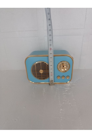 Speaker Fm Radyo Bluetooth Hoparlör Mp3 Çalar Usb Tf Aux Ses Bombası Kablosouz Hoparlör - Mavi- Tek