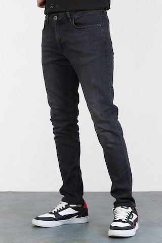HLT Jeans Erkek Antrasit Taşlamalı Slim Fit Likralı Jean Kot Pantolon Abel Gri