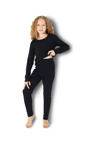 Jiber 904 Unisex Çocuk Likralı Termal İçlik Sıcak Tutan Terletmez Tayt Alt Siyah