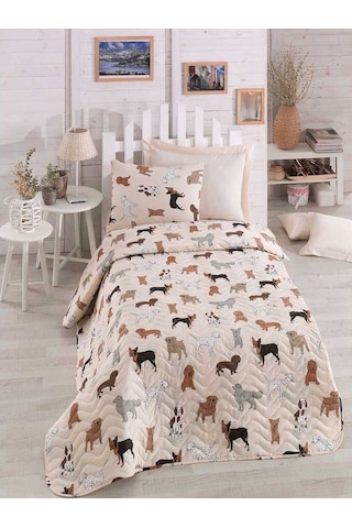 Eponj Home Kapitone Yatak Örtüsü Seti Tek Kişilik Havhav Krem