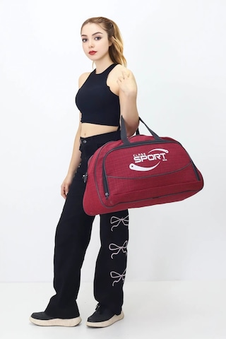 Kabin Boy Hostes Tipi Spor Valiz Seyahat Tatil El Ve Omuz Askılı Günlük Kullanım Ve Kıyafet Çantası Kırmızı