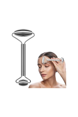 Metal Cilt Sıkılaştırıcı Face Gua Sha Rulosu Yüz Masaj Roller Model 1