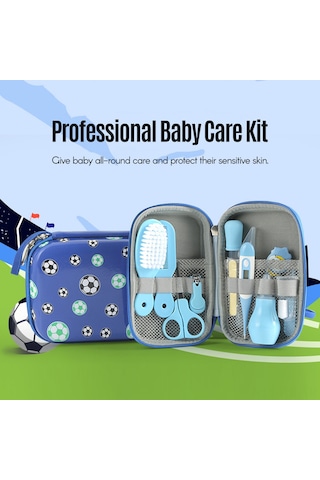 Gajeena Bebek Bakımı 9'lu Set: Burun Emici, Tırnak Makası, Termometre, Yün Fırça, Tarak Ve Diğer Bakım Aletleri - Güvenli Ve Taşınabilir