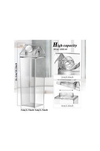 Ramerler 3 Pcs Kare Süt Şişesi - Taşınabilir, Yeniden Kullanılabilir Ve Sızdır Yalan Körilik 34 Oz Siyah