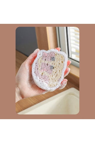 Kosona Ahşap Pulp Pamuklu Bulaşık Süngeri - Güçlü Lekesizleme, Yüksek Emici, Multifonksiyonel Mutfak Temizlik Aracı