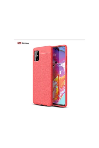 Samsung Uyumlu Galaxy A71 Kamera Korumali Deri Görünümlü Silikon Kilif 402642257