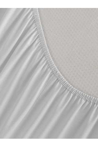 Gri Poplin Çift Kişilik Lastikli Çarşaf 100x200x30 Cm