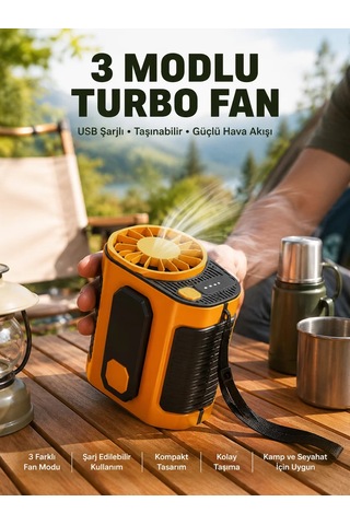 Hepsi Taşınabilir Usb Şarjlı Turbo Fan 3 Modlu Soğutma Hafif & Kompakt Najmaddin